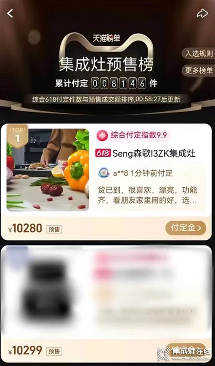 1小時3000臺！預(yù)售NO.1！森歌i3ZK集成灶強(qiáng)勢再登熱銷巔峰！